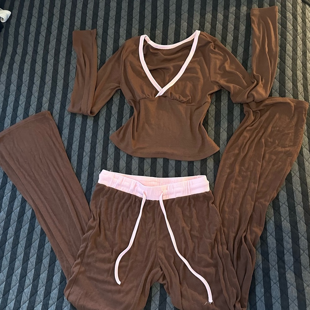 Brown and Pink Women's Set